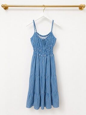 Faithful the Brand: Blue Striped Midi Dress